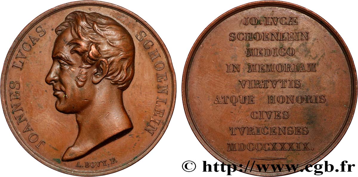 SCIENCES & SCIENTIFIQUES Médaille, Johann Lukas Schönlein AU