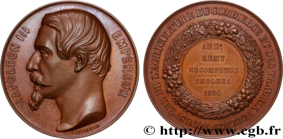 SECOND EMPIRE Médaille, Récompense choléra MS