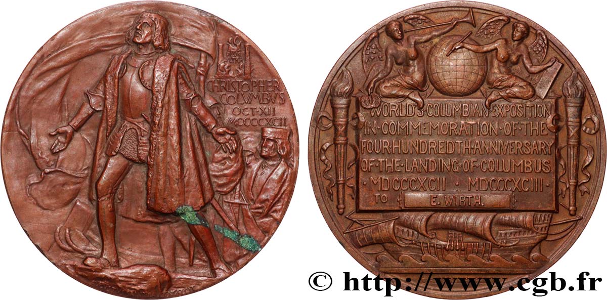 ÉTATS-UNIS D AMÉRIQUE Médaille, Columbian Exposition MBC