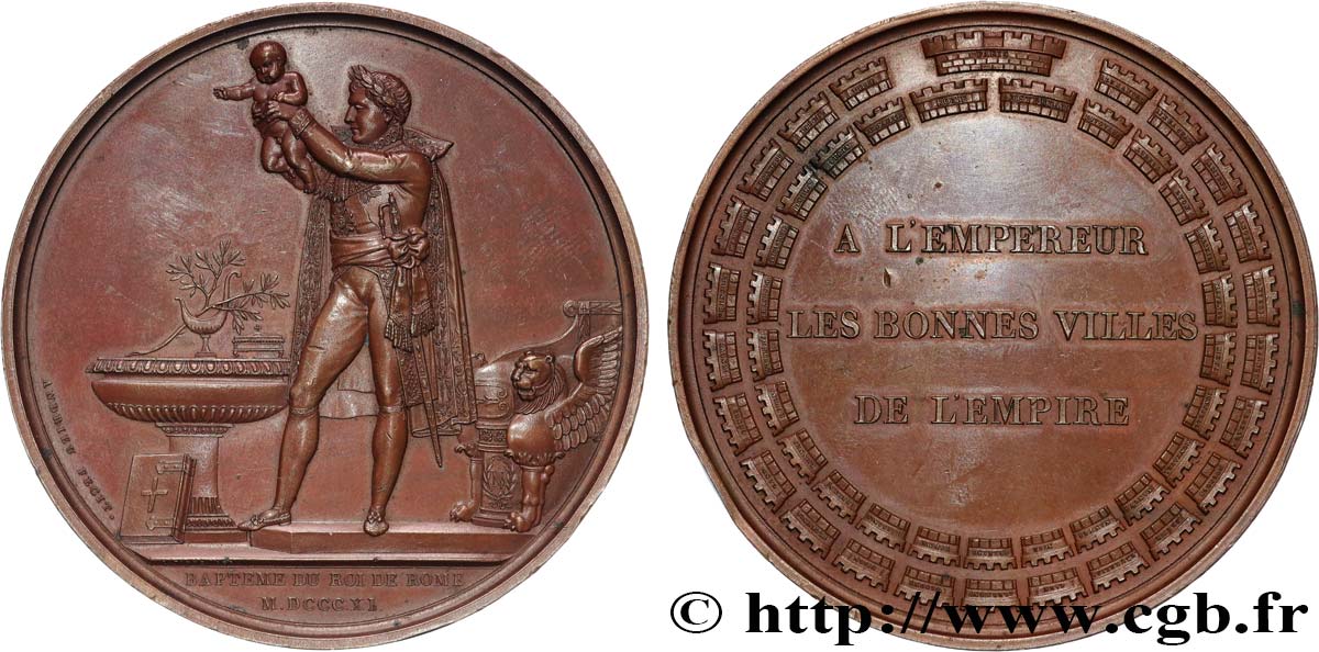 PRIMER IMPERIO Médaille, Baptême du roi de Rome MBC+