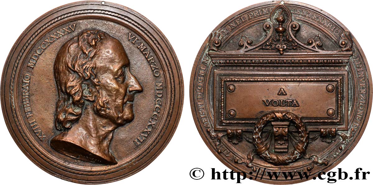 ITALIE - ROYAUME D ITALIE - HUMBERT Ier Médaille, Alessandro Volta, Centenaire de son invention AU