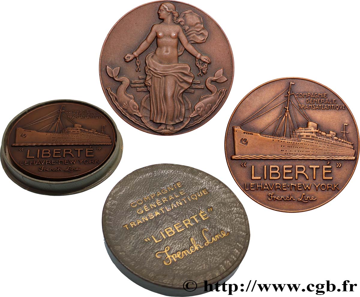 QUARTA REPUBBLICA FRANCESE Médaille, Paquebot “Liberté” SPL