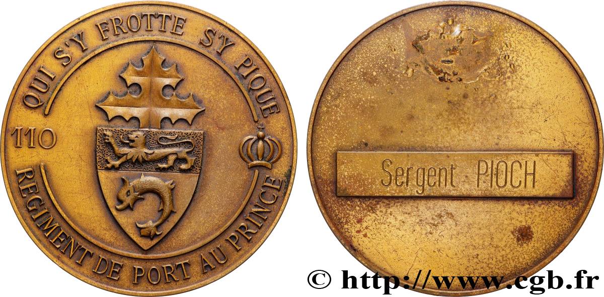 HAITI Médaille, 110e régiment d’infanterie de Port au Prince fVZ