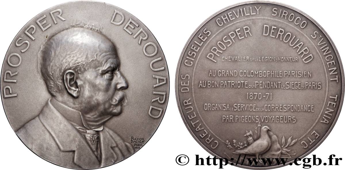 TROISIÈME RÉPUBLIQUE Médaille, Prosper Derouard TTB+