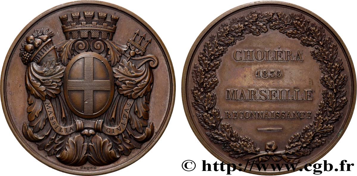 LOUIS-PHILIPPE I Médaille, Choléra, Marseille reconnaissante AU