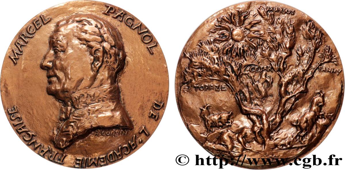 LITERATURE : WRITERS - POETS Médaille, Marcel Pagnol EBC