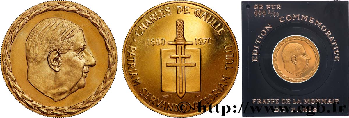 V REPUBLIC Médaille, Général De Gaulle AU