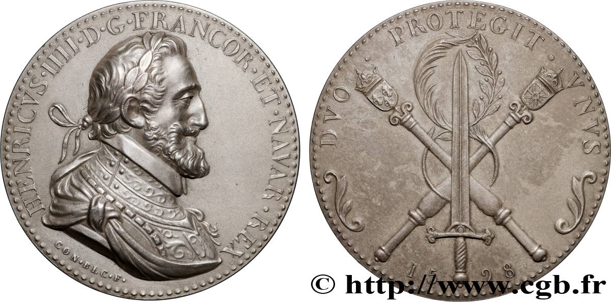 HENRI IV LE GRAND Médaille, Unification des deux royaumes, refrappe SUP