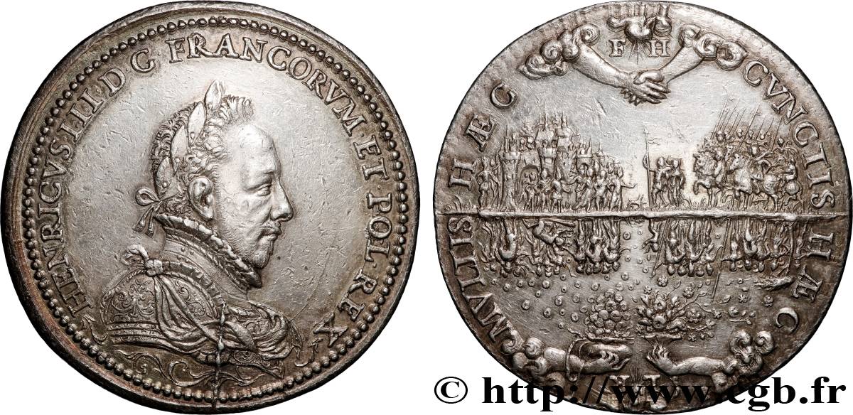 HENRY III Médaille, Édit d’Union de juillet de 1588 XF/AU