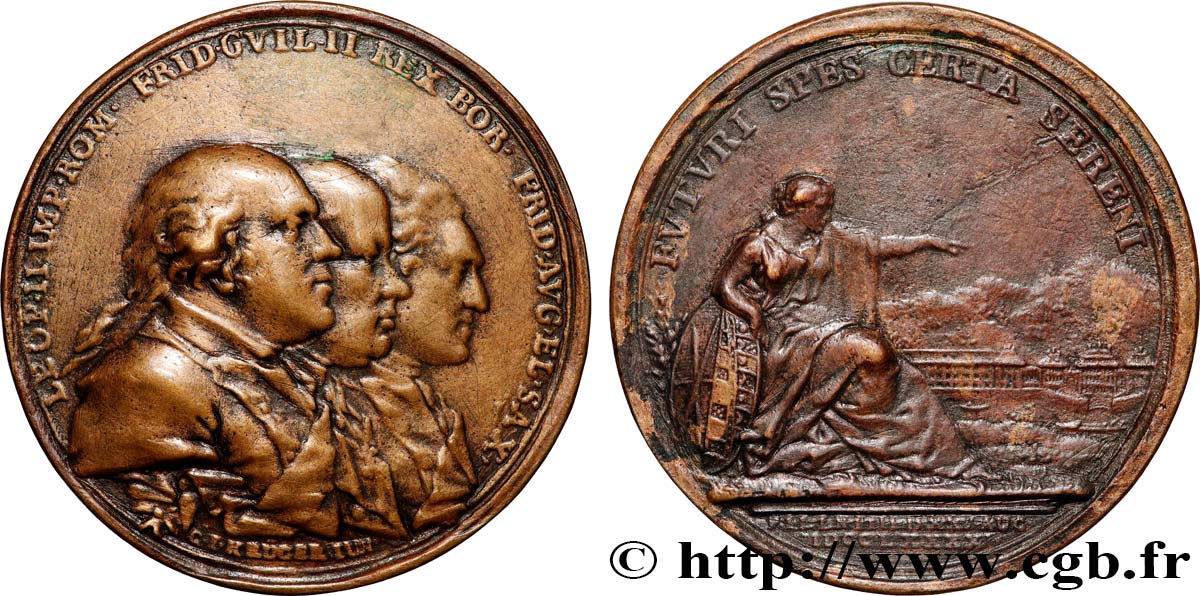 AUTRICHE - LEOPOLD II Médaille, Traité de Pilnitz XF