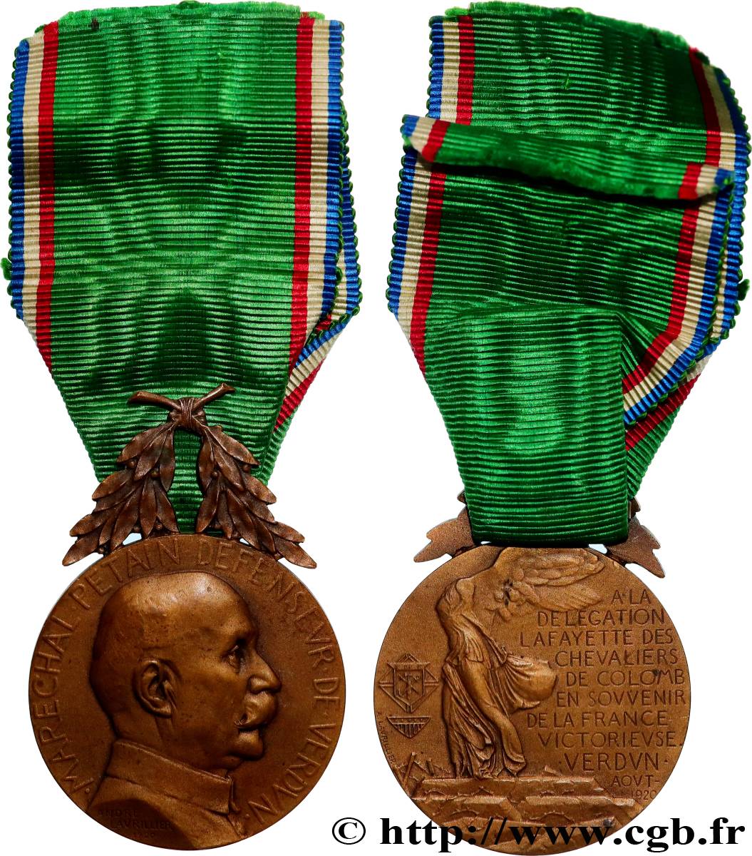 TROISIÈME RÉPUBLIQUE Médaille, Pèlerinage de la délégation Lafayette, Visite à Verdun TTB+