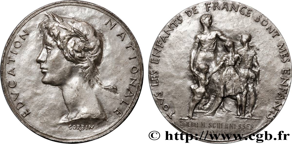 QUINTA REPUBLICA FRANCESA Médaille, Éducation Nationale MBC+