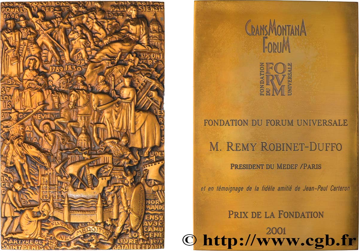 BUILDINGS AND HISTORY Imposante plaque, Paris et son histoire, Prix de la Fondation du Forum Universale q.SPL