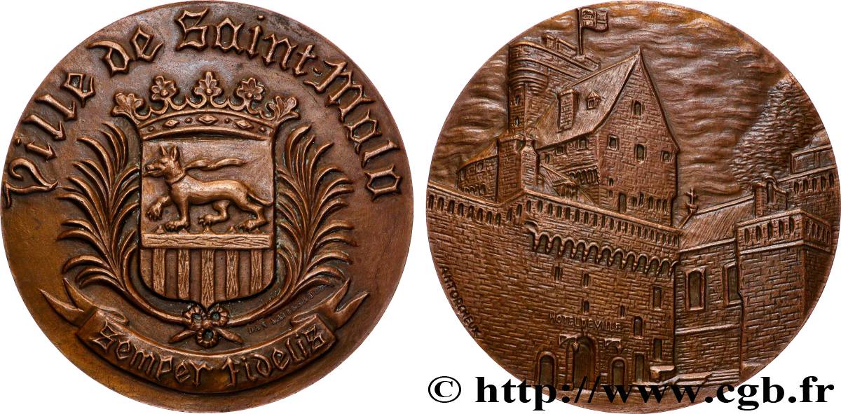 CINQUIÈME RÉPUBLIQUE Médaille, Ville de Saint-Malo TTB+/SUP