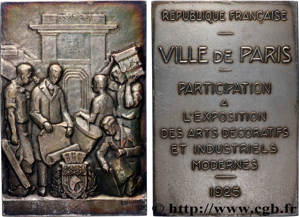 III REPUBLIC Plaquette, Participation à l’exposition des arts décoratifs et industriels modernes XF/AU