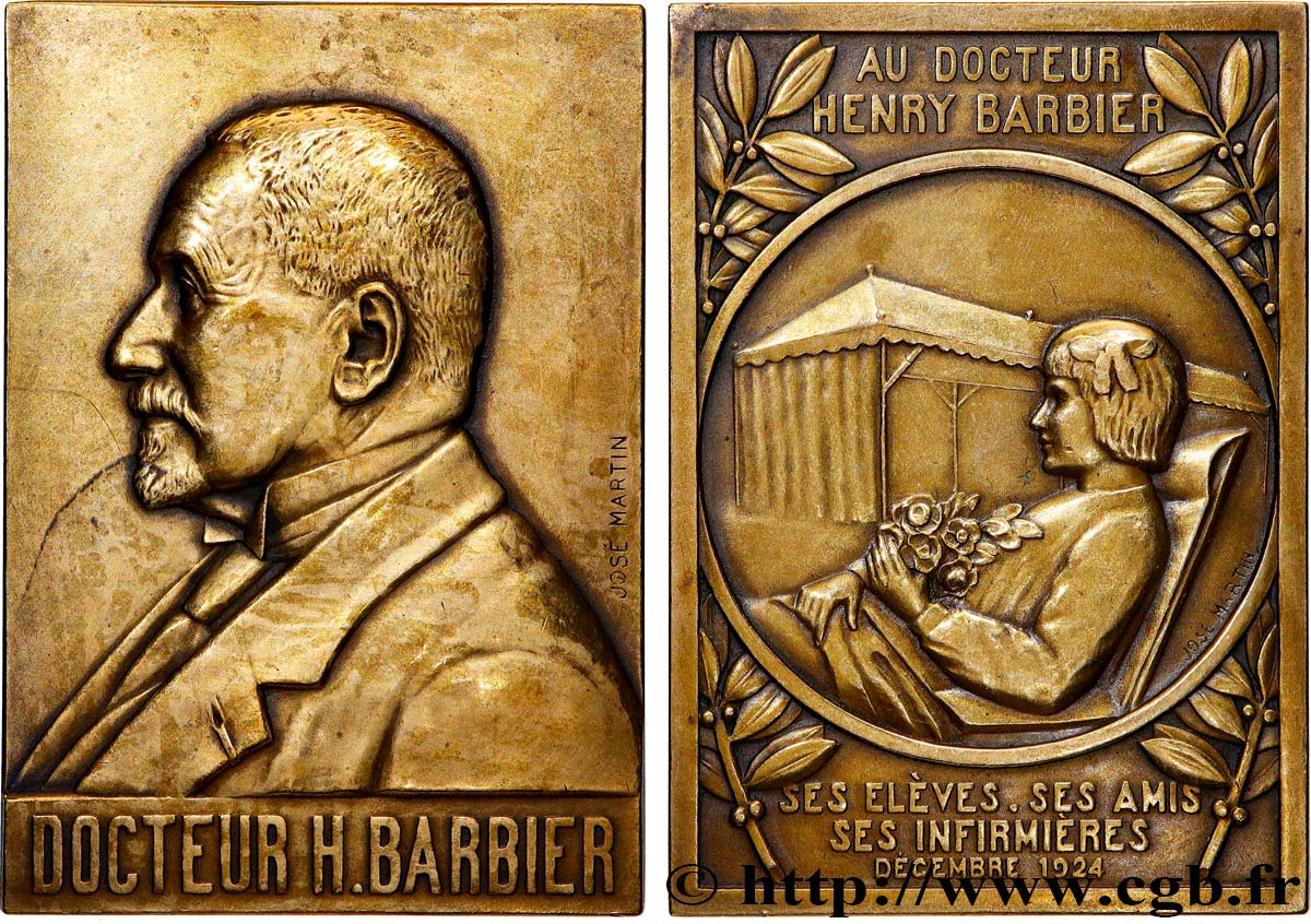 III REPUBLIC Plaque, Docteur Henry Barbier XF