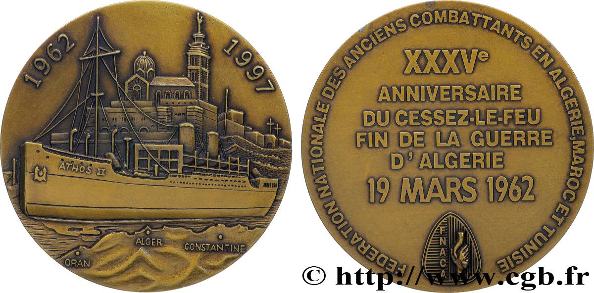 ARGELIA Médaille, 35e anniversaire du Cessez-le-feu, fin de la guerre d’Algérie EBC