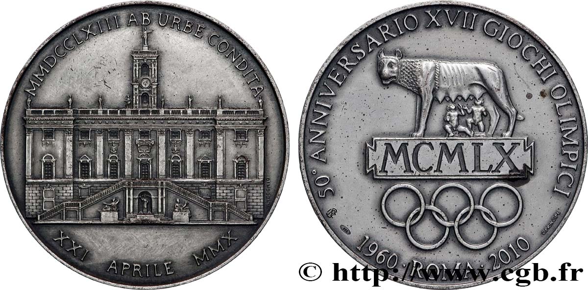 ITALIE Médaille, 50e anniversaire des Jeux Olympiques de Rome TTB