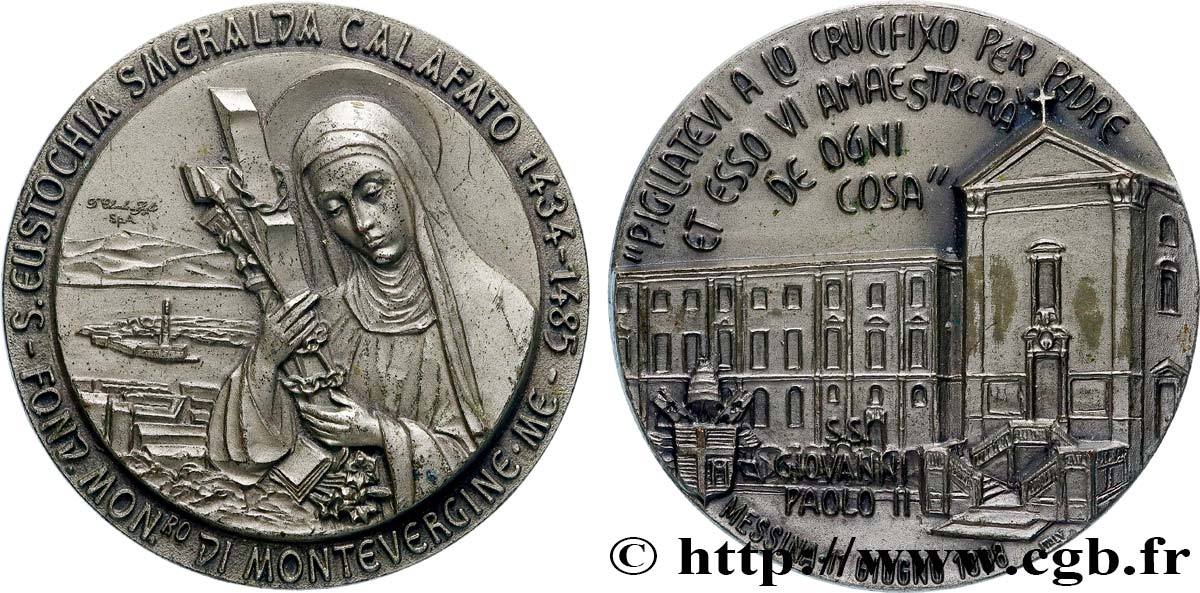 ITALIE Médaille, S. Eustochia Smeralda Calafato TTB+