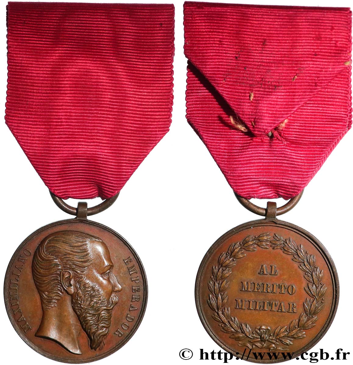 MEXIQUE - MAXIMILIEN Ier Médaille, Mérite militaire TTB+