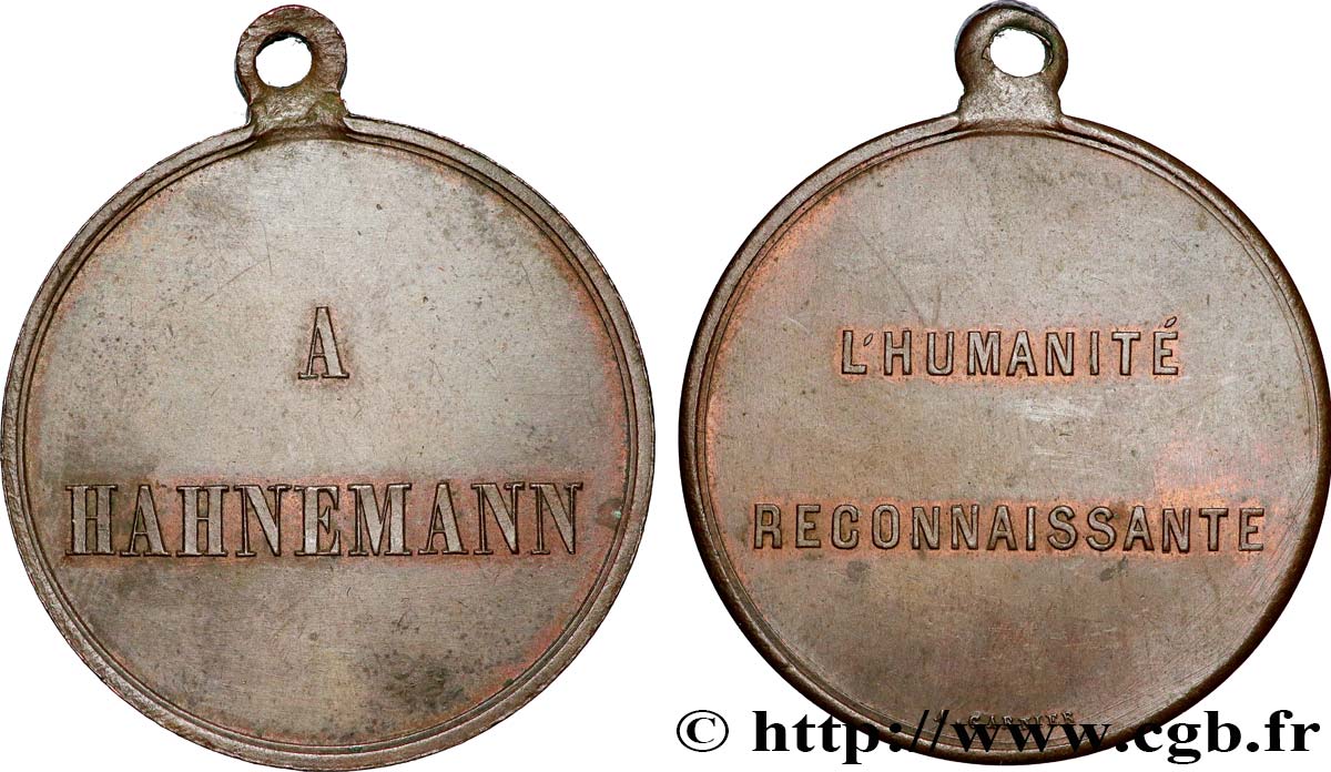 MÉDECINE - SOCIÉTÉS MÉDICALES Médaille, A Samuel Hahnemann SS