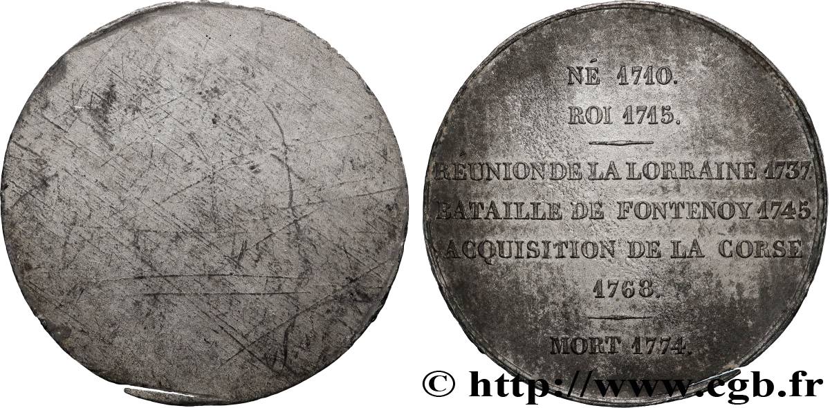 LOUIS-PHILIPPE I Médaille, Louis XV, tirage uniface du revers AU