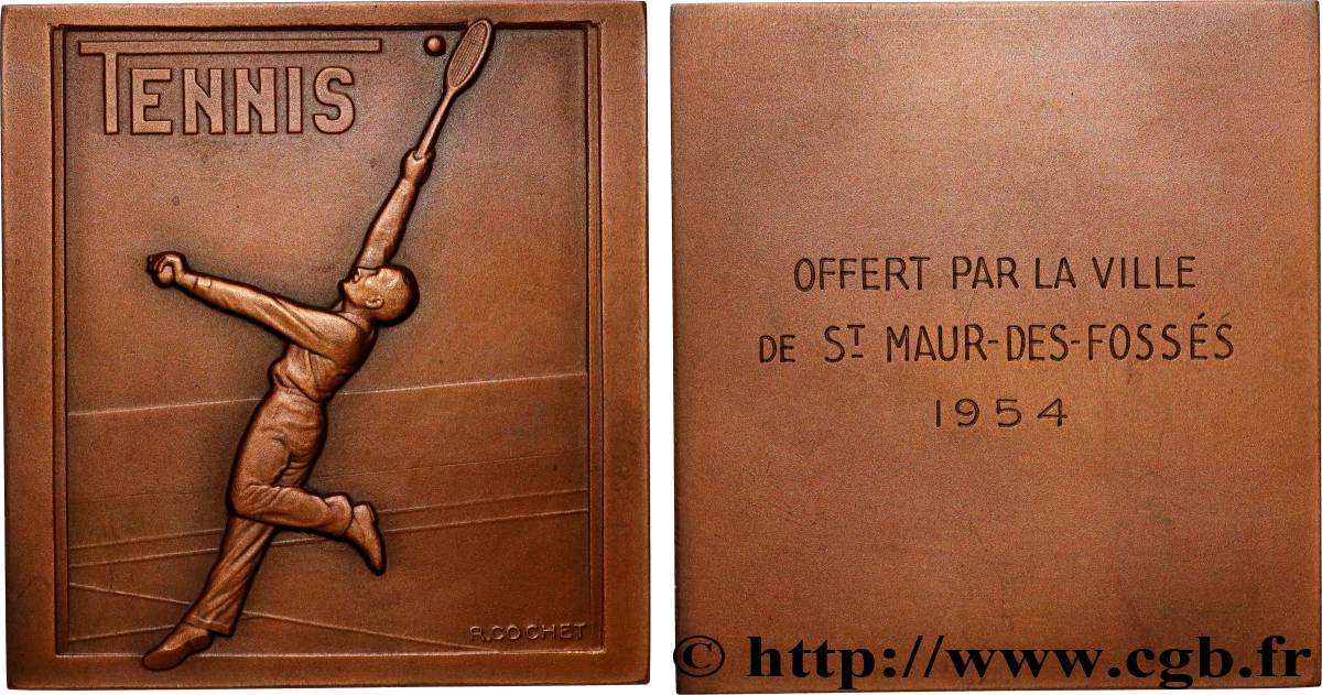 QUATRIÈME RÉPUBLIQUE Plaquette, Tennis, offerte par la ville SUP