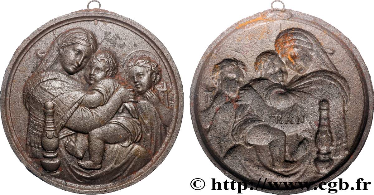 MÉDAILLES RELIGIEUSES Médaille, Vierge à la chaise TTB