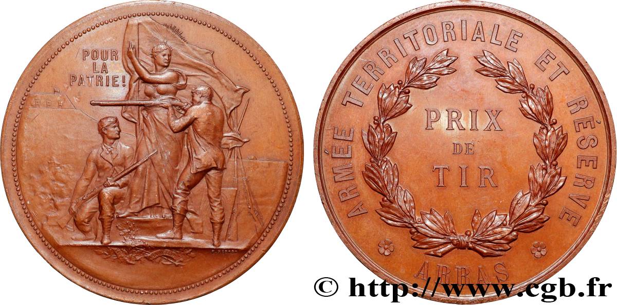 TROISIÈME RÉPUBLIQUE Médaille, Armée territoriale et réserve, Prix de Tir TTB+