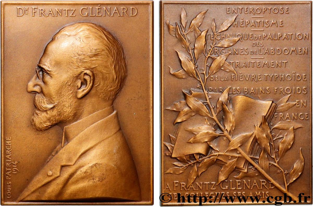 TERZA REPUBBLICA FRANCESE Médaille, Docteur Frantz Glénard q.SPL/SPL