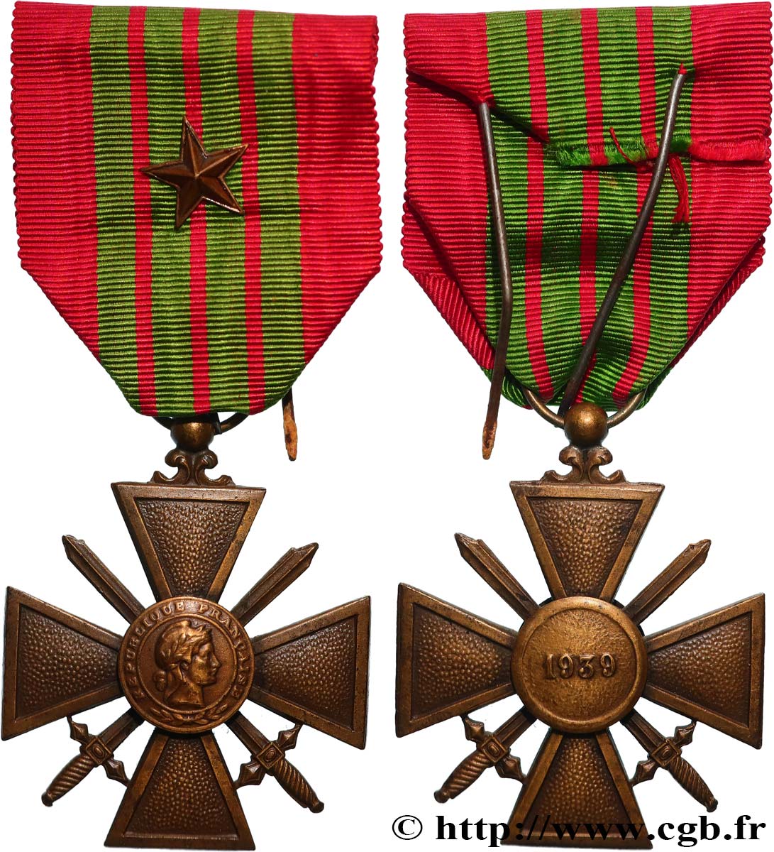 ETAT FRANÇAIS Croix de guerre, 1939-1945 MBC+