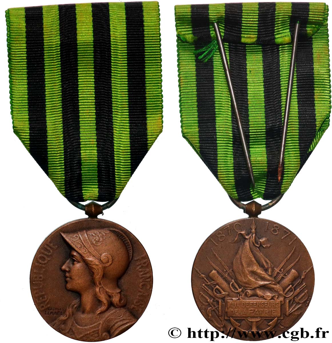 GUERRE DE 1870-1871 Médaille, Aux défenseurs de la Patrie TTB