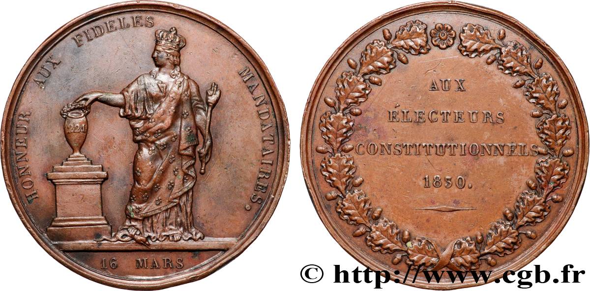 LOUIS-PHILIPPE - LES TROIS GLORIEUSES Médaille, La dissolution de 1830 XF