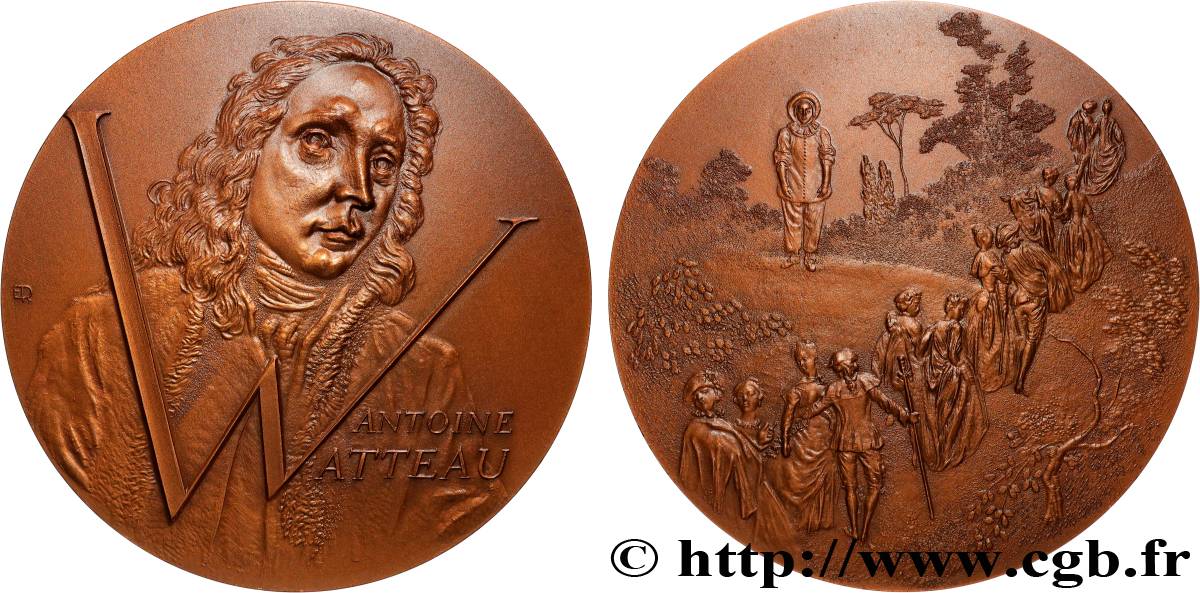 ARTISTES : MUSICIENS, PEINTRES, SCULPTEURS Médaille, Jean-Antoine Watteau SUP