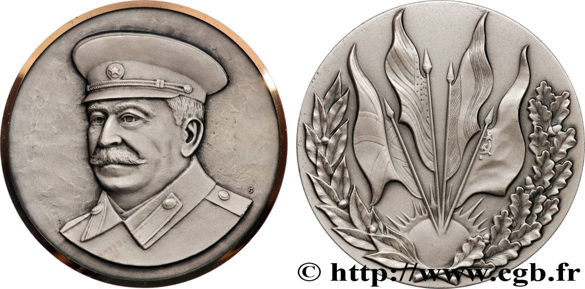 V REPUBLIC Médaille, Cinquantenaire de la libération, Joseph Staline AU