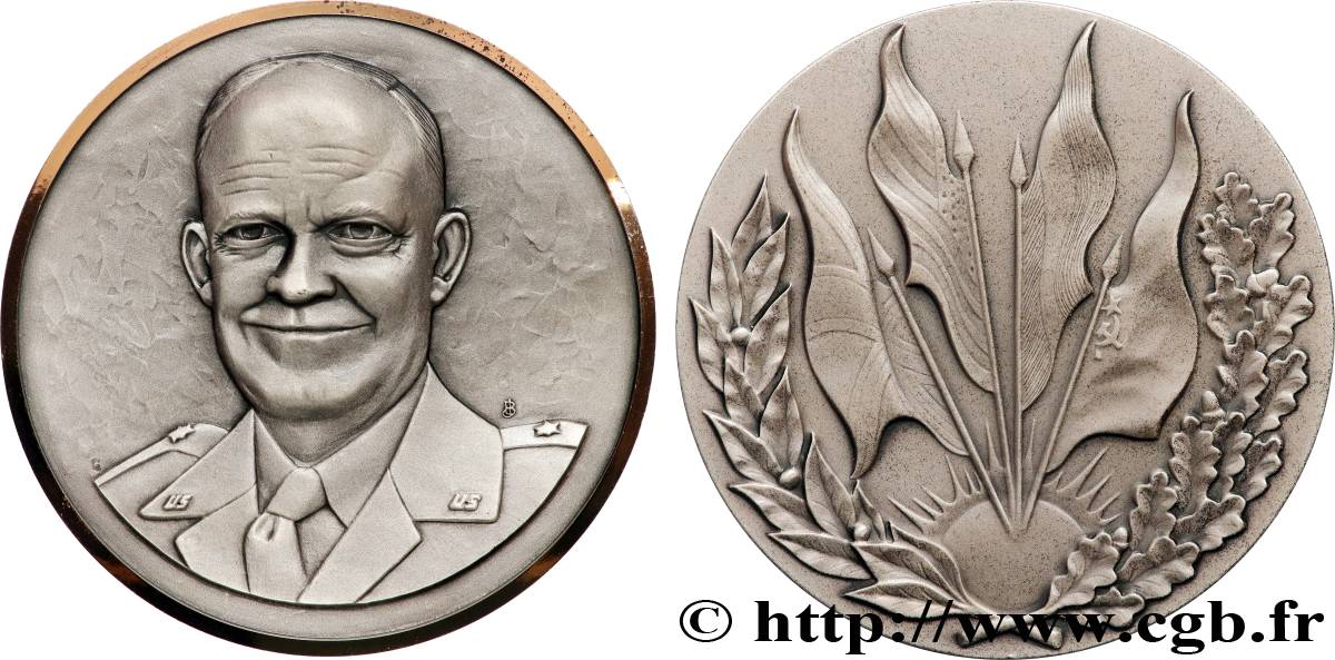 V REPUBLIC Médaille, Cinquantenaire de la libération, Dwight D. Eisenhower AU