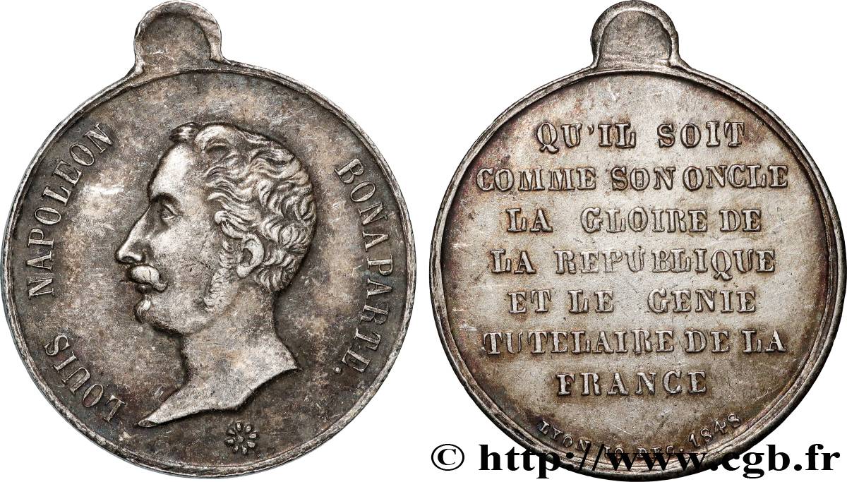 DEUXIÈME RÉPUBLIQUE Médaille, Gloire de la République et Génie tutélaire de la France XF/AU
