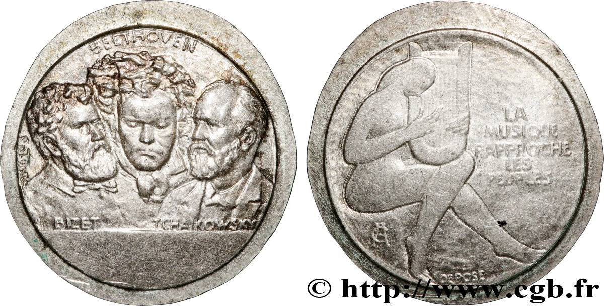 ARTISTS : ENGRAVORS, PAINTERS, SCULPTORS, DESIGNERS Médaille, Beethoven, Bizet et Tchaïkowsky AU