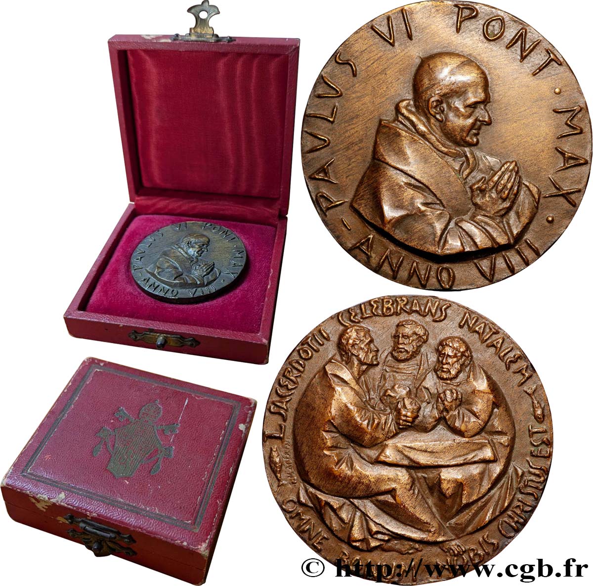 VATICAN AND PAPAL STATES Médaille, Paul VI, 50e anniversaire de son sacerdoce AU