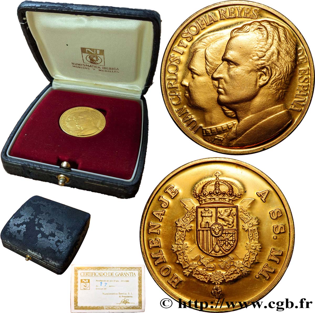 SPAIN - KINGDOM OF SPAIN - JUAN-CARLOS I Médaille, Juan-Carlos et Sofia MS