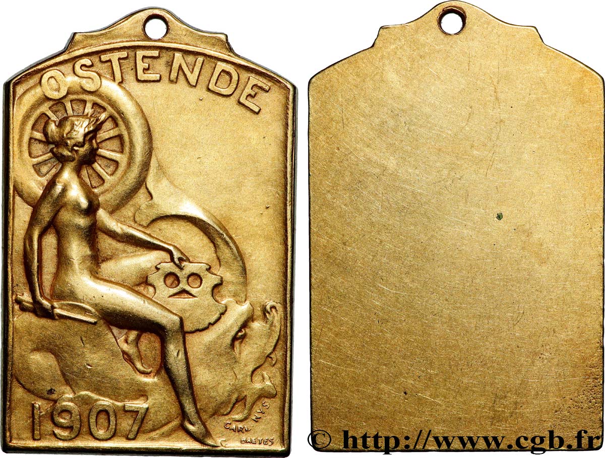 BELGIQUE - ROYAUME DE BELGIQUE - LÉOPOLD II Plaquette, Ostende TTB+