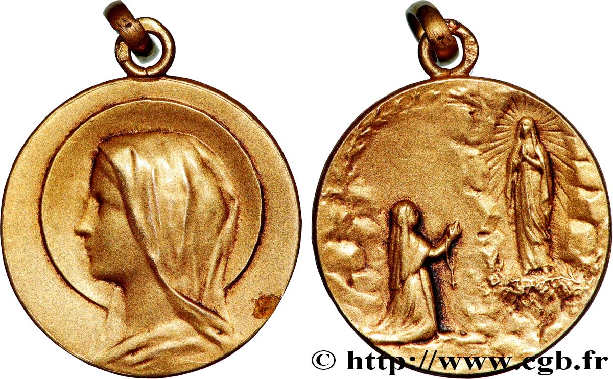 MÉDAILLES RELIGIEUSES Médaille, Notre Dame de Lourde, Sainte Bernadette MBC+