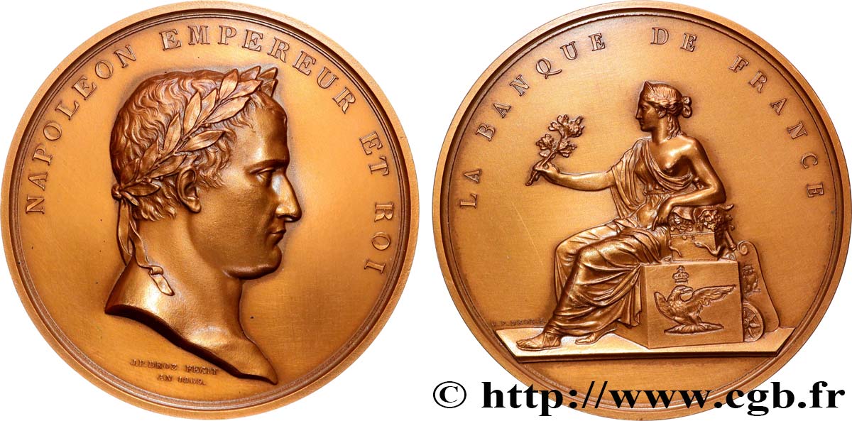 NAPOLEON S EMPIRE Médaille, 180e anniversaire de la Banque de France AU