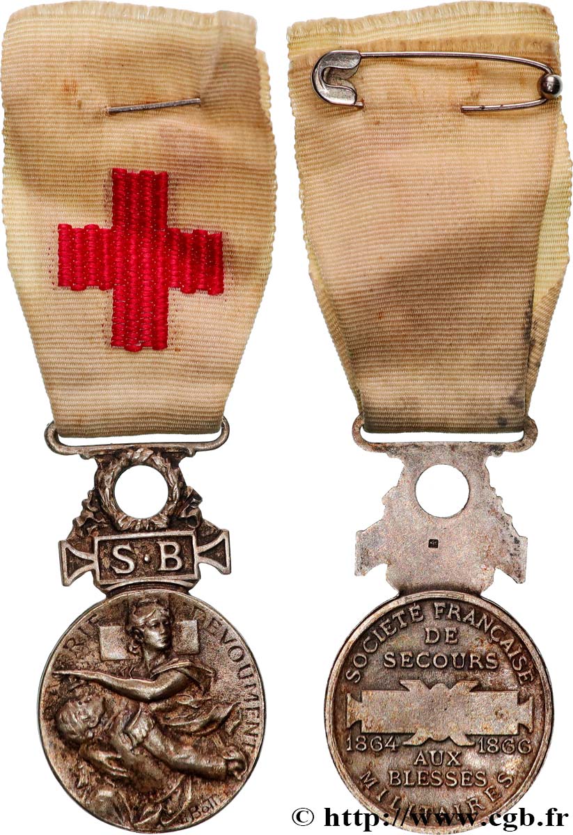 SECOND EMPIRE Médaille, Société française de secours aux blessés militaires AU