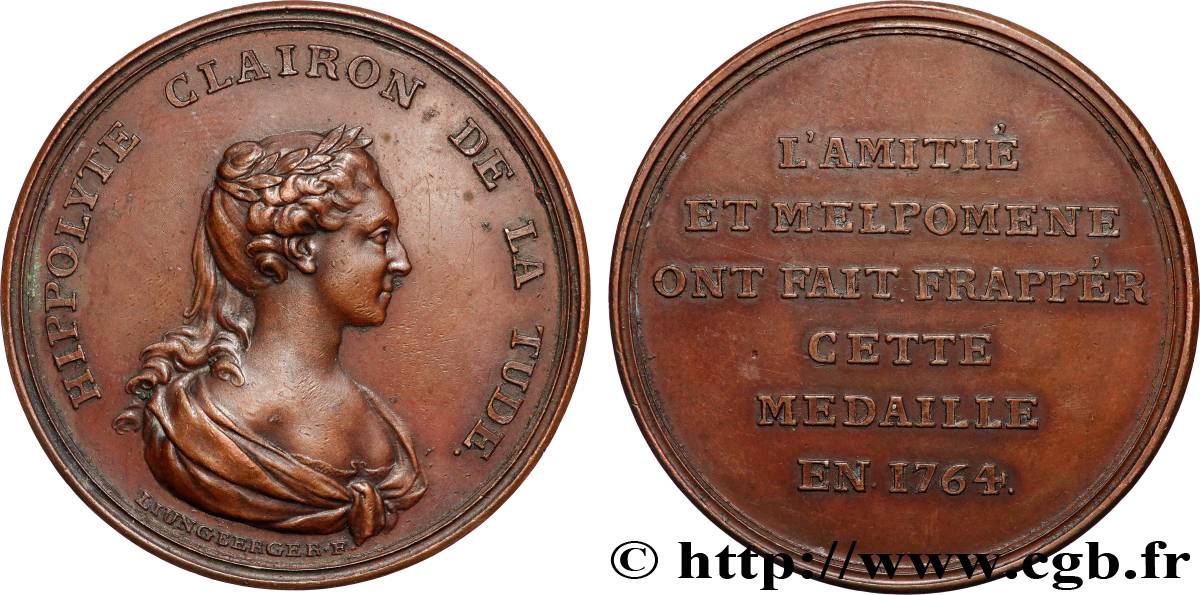 LOUIS XV DIT LE BIEN AIMÉ Médaille, Hippolyte Clairon de la Tude TTB