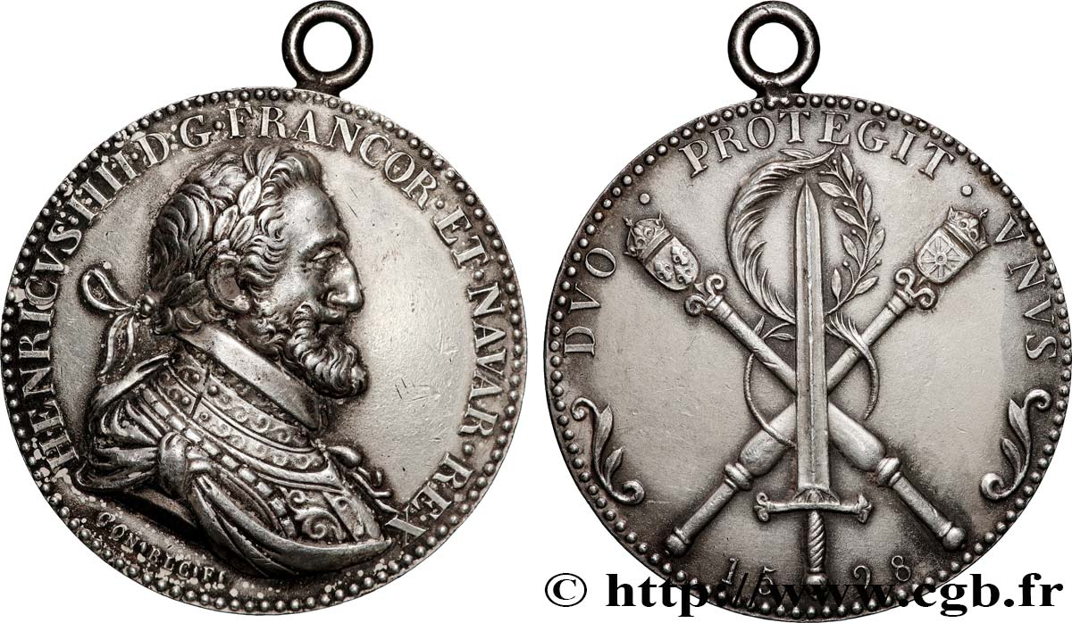 HENRI IV LE GRAND Médaille, Unification des deux royaumes, refrappe TTB+