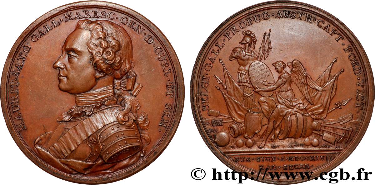 LOUIS XV DIT LE BIEN AIMÉ Médaille, Maurice de Saxe, duc de Courlande et Sémigalle SUP