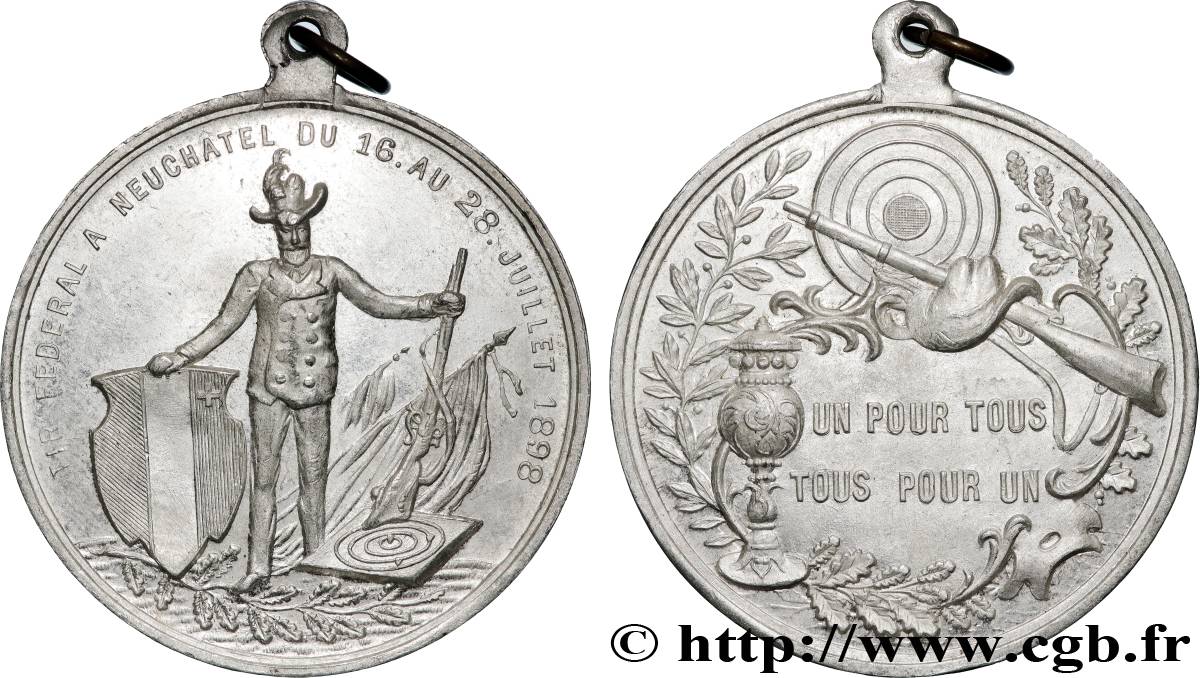 SWITZERLAND - HELVETIC CONFEDERATION Médaille, Tir fédéral à Neuchâtel MBC+