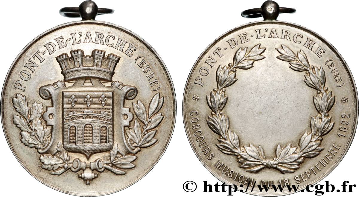 TROISIÈME RÉPUBLIQUE Médaille, Pont-de-l’Arche TTB