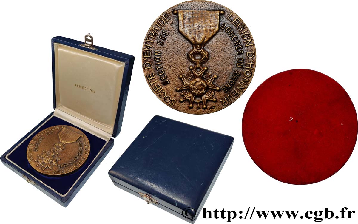 V REPUBLIC Médaille, Presse-papier, Société d’entraide, Légion d’honneur AU